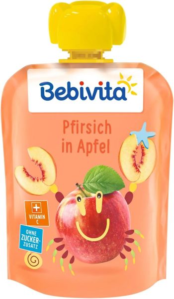 Bebivita Плодова закуска Ябълка и Праскова 12м+