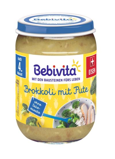Bebivita Броколи и Пуешко пюре 4м+