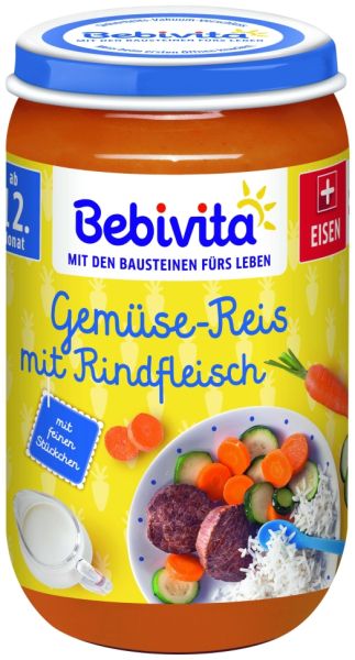 Bebivita Зеленчуци с Телешко месо пюре 12м+