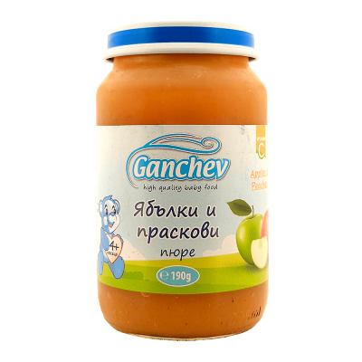 Ganchev Ябълки и Праскови пюре 4м+