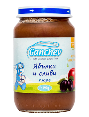 Ganchev Ябълки и Сливи пюре 4м+