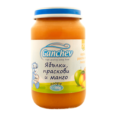 Ganchev Ябълки ,Праскови  и Манго пюре 4м+