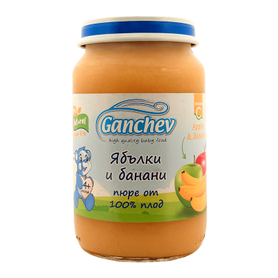 Ganchev Ябълки и Банани пюре 4м+