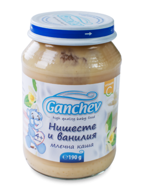 Ganchev Млечна каша Нишесте и  Ванилия пюре  4м+