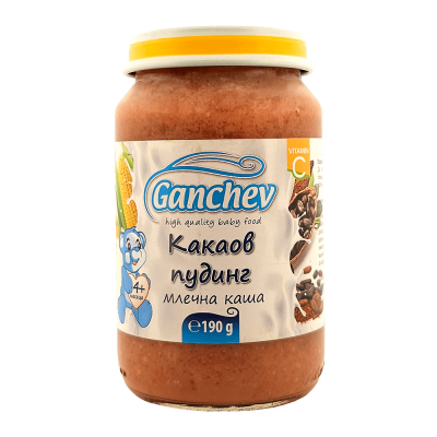 Ganchev Млечна каша Какаов пудинг пюре 4м+