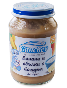 Ganchev десерт Банан и Ябълка с Йогурт пюре 4м+