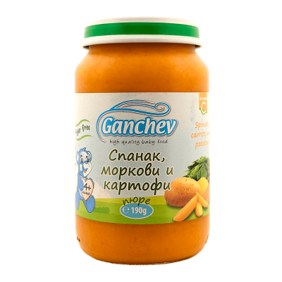 Ganchev Спанак , Картофи и Моркови пюре 4м+