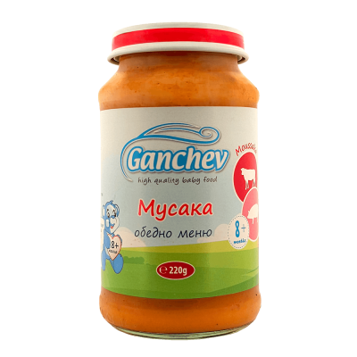 Ganchev Обедно меню Мусака пюре 8м+
