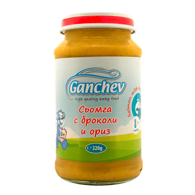 Ganchev Сьомга с Броколи и Ориз пюре 8м+