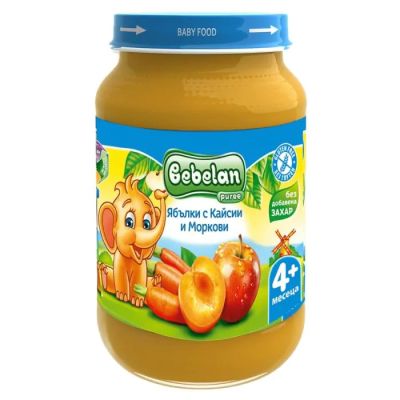Bebelan Ябълки, кайсии и моркови пюре 4м+ 