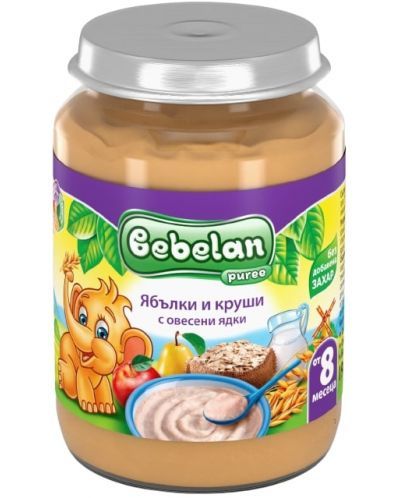 Bebelan Ябълки и Круши с Овесени ядки пюре 8м+