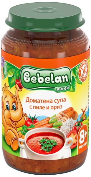 Bebelan Доматена супа с Пиле и Ориз пюре 8м+