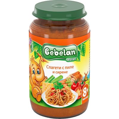 Bebelan Спагети с Пиле и Сирене  пюре 8м+