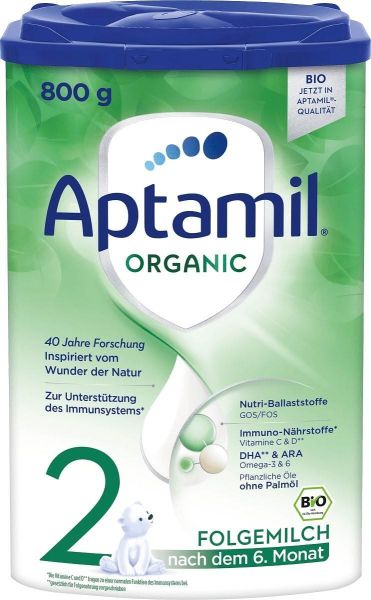 Aptamil Organic 2 Био преходно мляко за кърмачета 6-12M 800 гр