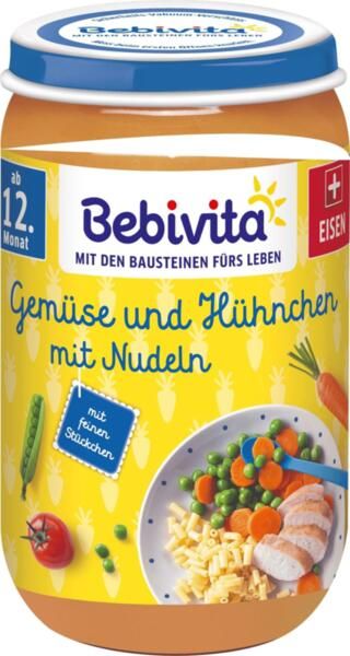 Bebivita Зеленчуци, Спагети и Пилешко пюре 12м+