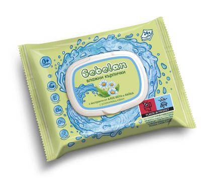 Bebelan Бебешки мокри кърпи Алое и Лайка 24 бр