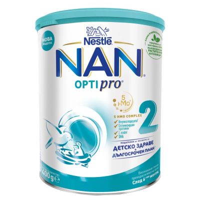 Nestle NAN Optipro 2 Преходно Мляко за бебета 6-12м 400 г