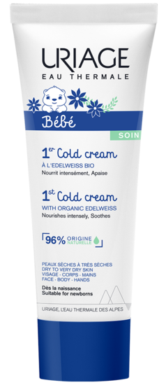 Uriage Bebe 1er Cold Cream Интензивно подхранващ бебешки крем за лице и тяло 0м+ ,75 мл