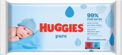 HUGGIES PURE Бебешки мокри кърпички 56 бр.