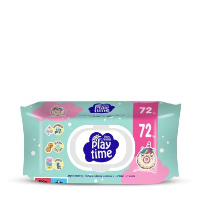 Play Time мокри кърпички зелени 72 бр