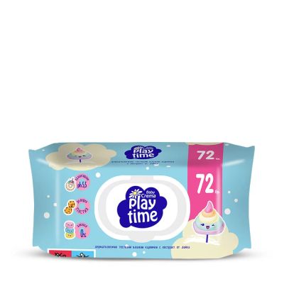 Play Time мокри кърпички сини 72 бр