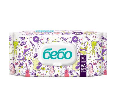 Бебо мокри кърпи Лавандула с капак 90 бр