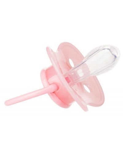 Canpol Бебешка силиконова залъгалка Newborn baby със симетрична форма 0-6 м розов