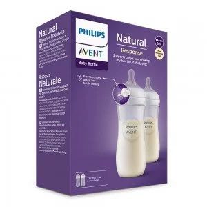 Avent Natural Response шише с биберон 3м+ 330 мл 2 бр