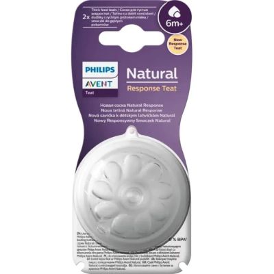 Avent Natural Response силиконов биберон за гъсти храни 6м+ 2 бр