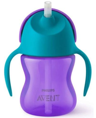 Philips Avent Чаша със сламка лилава 9м+ 200 мл