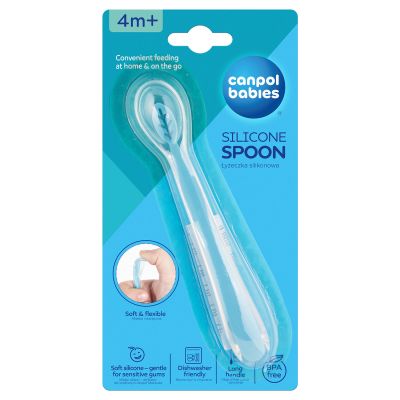 Canpol силиконова лъжичка синя 4м+