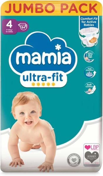 Mamia 4 Ultra-fit пелени 84 бр