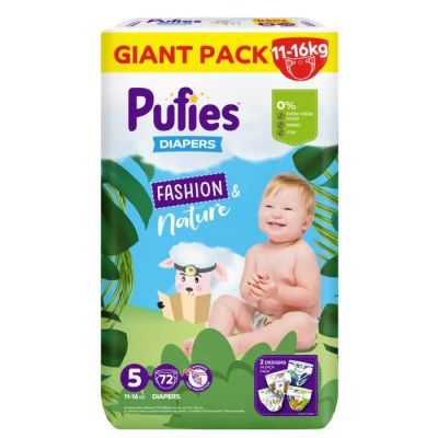 Pufies 5 Fashion & Nature  пелени Junior 72 бр