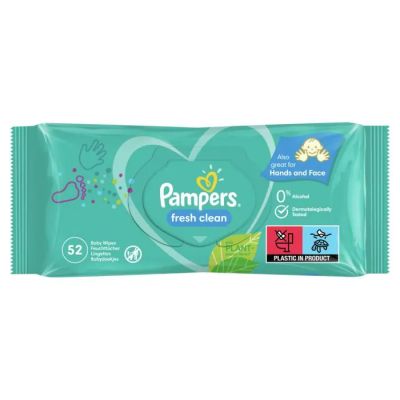 Pampers Fresh Clean бебешки мокри кърпички 52 бр
