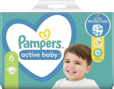 Pampers 6 размер голям пакет пелени Active Baby 96 бр