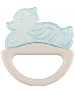 Canpol силиконова чесалка с дрънкалка синьо пате 3м+