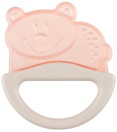 Canpol силиконова чесалка с дрънкалка розово мече 3м+