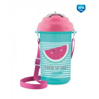 Canpol шише със сламка и капаче диня 12м+ 400 мл