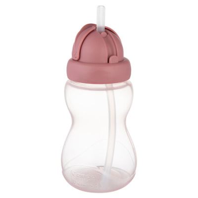 Canpol шише със сламка и капаче розово 12м+ 270 мл
