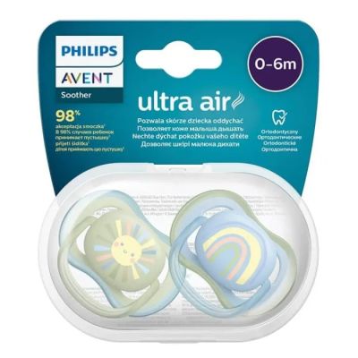 Avent Ultra Air залъгалка слънце и дъга 0-6м 2 бр