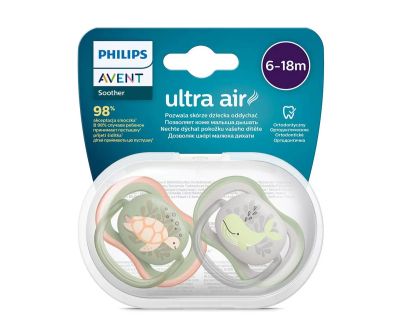 Avent Ultra Air залъгалка делфин и костеурка 6-18м 2 бр