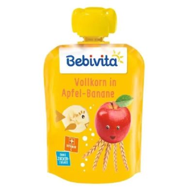 Bebivita плодова закуска пълнозърнести култури с ябълка и банан 12+