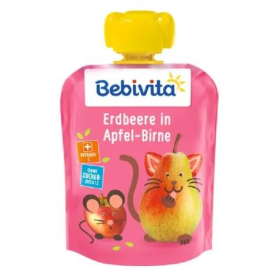 Bebivita плодов пауч ягода, ябълка и круша 12м+