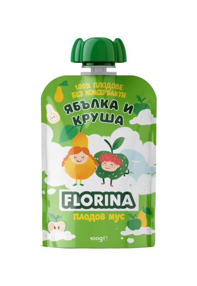 Florina плодов мус с ябълка и круша 100 гр.
