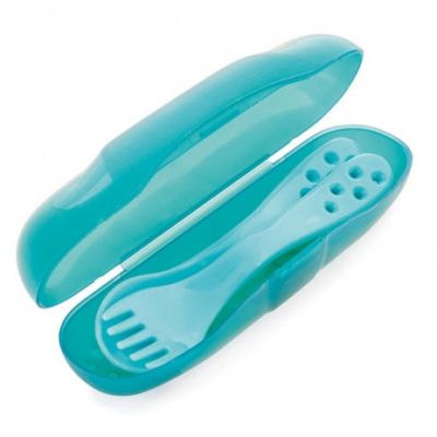 Canpol комплект прибори за пътуване тюркоаз 12м+