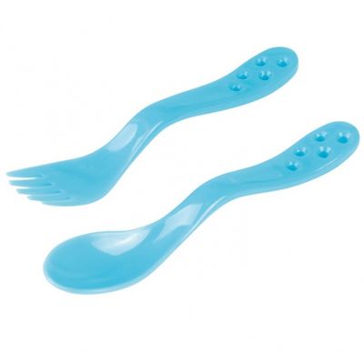 Canpol комплект прибори за пътуване тюркоаз 12м+