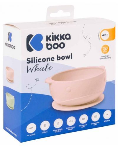 Kikkaboo Whale Pink силиконова купа розова 4м+