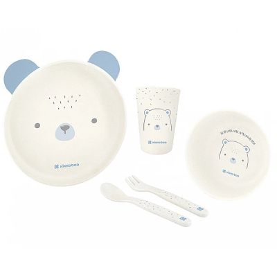 Кikkaboo Bear with me пластмасов сет за хранене мече син цвят