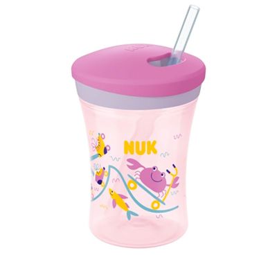Nuk Action Cup розова чаша със сламка 12м+ 