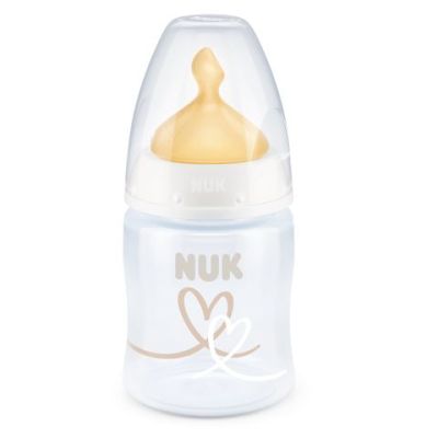 Nuk First Choice Temperature Control шише сърца РР с каучуков биберон 0-6м 150мл